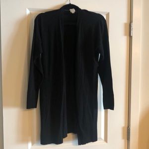 Black open cardigan